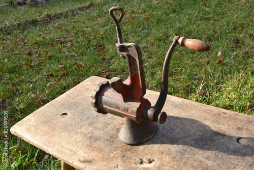 Vintage cast iron meat grinder