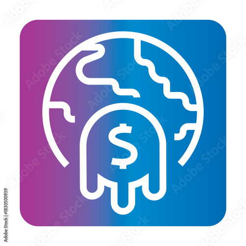 
recession black line icon for digital and print projects.