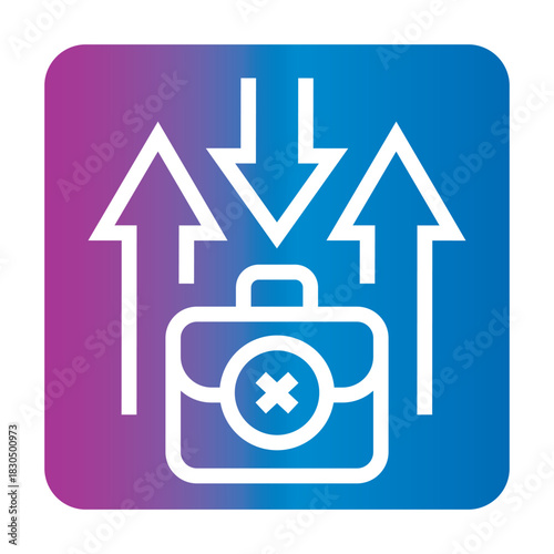stagflation black line icon for digital and print projects.
