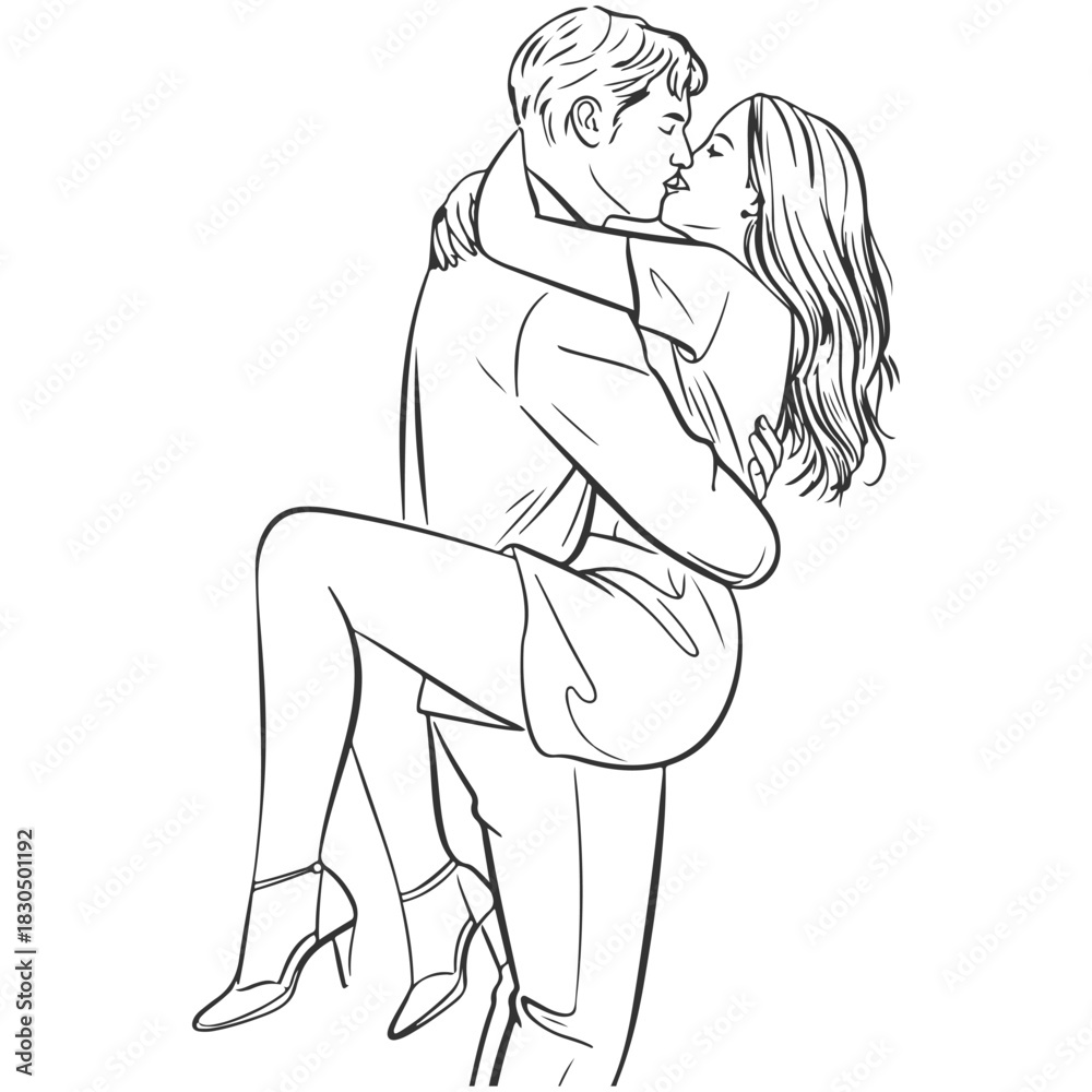 Obraz premium Romantic Kissing Couple