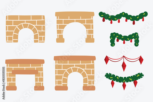 Christmas fireplace and ornament