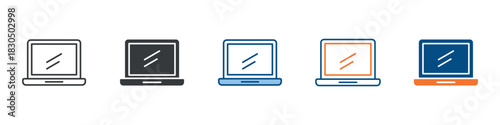 Laptop Icon Set Multiple Style Collection 