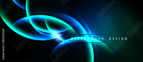 Abstract luminous curves, vibrant blue hues, dark background. Modern design element, sleek presentation, dynamic energy.