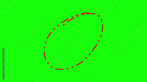 Animated circle lines with a green screen background. Circles with the concept of indicating something.