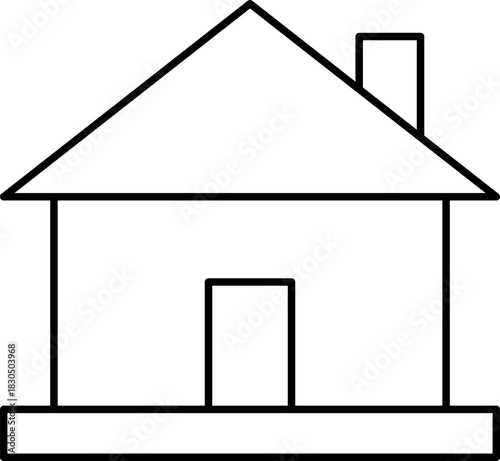 Clean Outline Simple House Home Building Icon