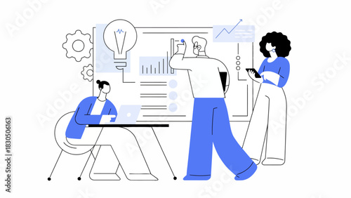 Brainstorming session to solve business problems with ideas and growth data