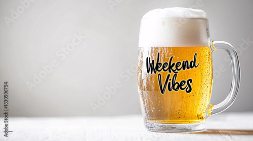 Refreshing beer with foam, ideal for weekend celebrations and happy hours