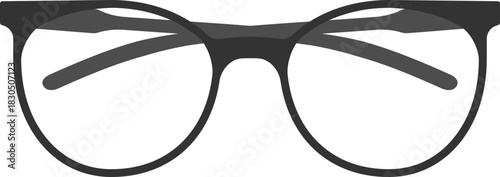 Black folded eyeglasses minimal vector illustration