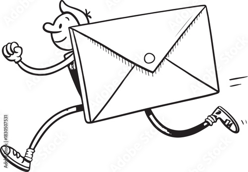 Vector illustration of a mail envelope icon with a letter inside