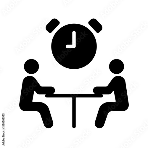 Coaching Session Timer Stop Clock Flat Black Icon
