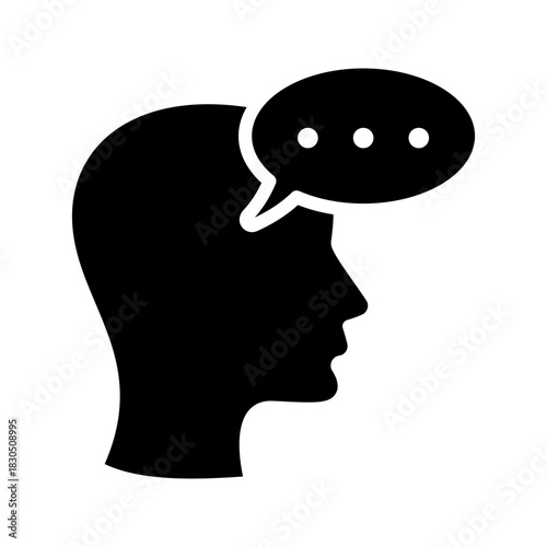Mentor Speech Bubble Advice Chat Flat Black Icon
