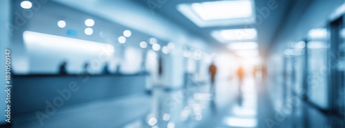 Wallpaper Mural A large, empty hallway with a few people walking down it Torontodigital.ca