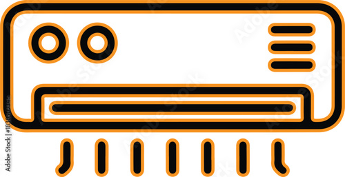 Modern air conditioner unit cooling air indoors