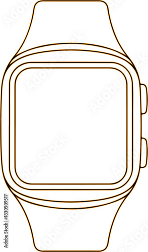 Modern smartwatch with blank screen and white band