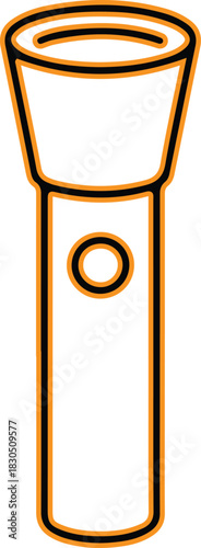 Simple line drawing of a classic flashlight icon