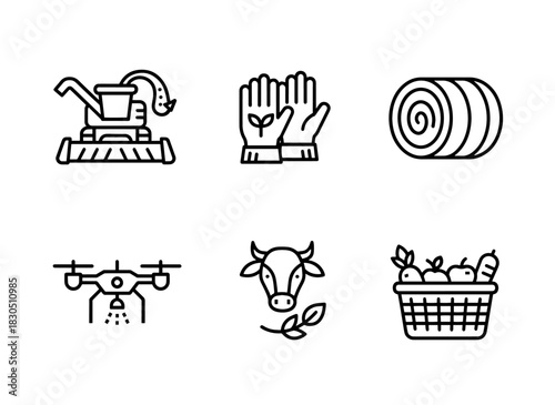 Crop Harvest Farming Gloves Hay Bale Agriculture Drone Farm Animal