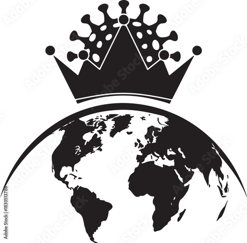Coronavirus pandemic dominating the world a symbolic representation of global impact