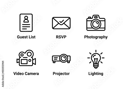 Guest List RSVP Photography Video Camera Projector Lighting