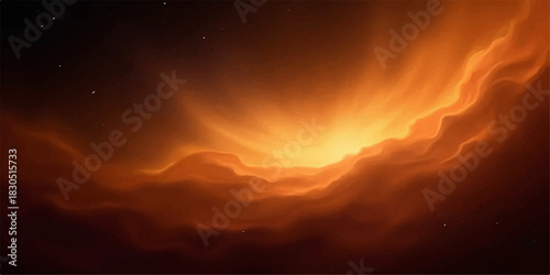 Fiery nebula cloudscape with stars in deep space for backgrounds and wallpapers