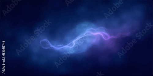Abstract blue and purple energy lightning bolt against a dark background