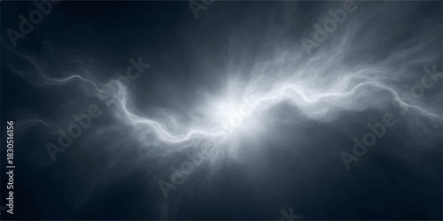 Abstract lightning bolt or electrical discharge against a dark background