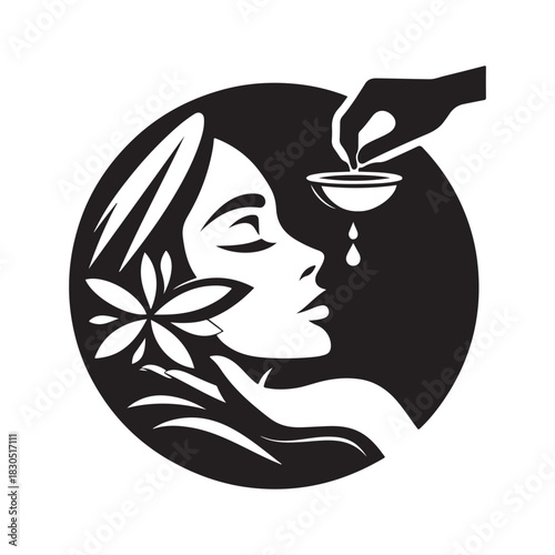 spa treatment vector silhouette clip art logo design illustration. abstract spa icon collection