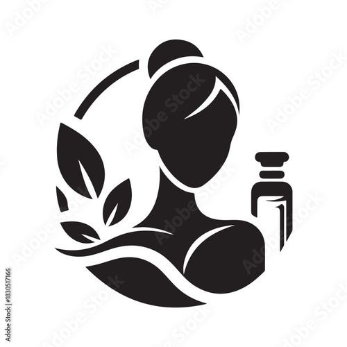 spa treatment vector silhouette clip art logo design illustration. abstract spa icon collection
