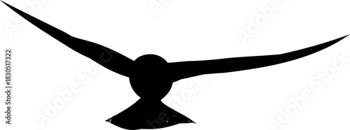 Flying flock of birds silhouette, Simple swallows in flight, crows in the sky. Group of birds border. Vector illustration