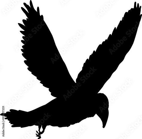 Flying flock of birds silhouette, Simple swallows in flight, crows in the sky. Group of birds border. Vector illustration