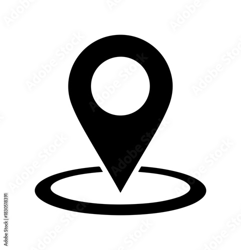 Find your way with a sleek black map pin, essential for navigation and location services