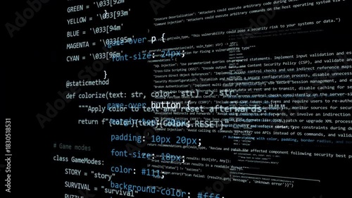 high tech coding background with animated developing code or Ai generated software language