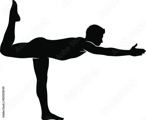 Silhouette of a person performing a dancer yoga pose