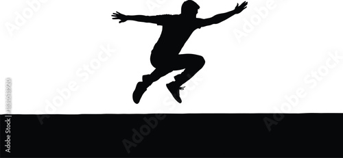 Silhouette of a person leaping
