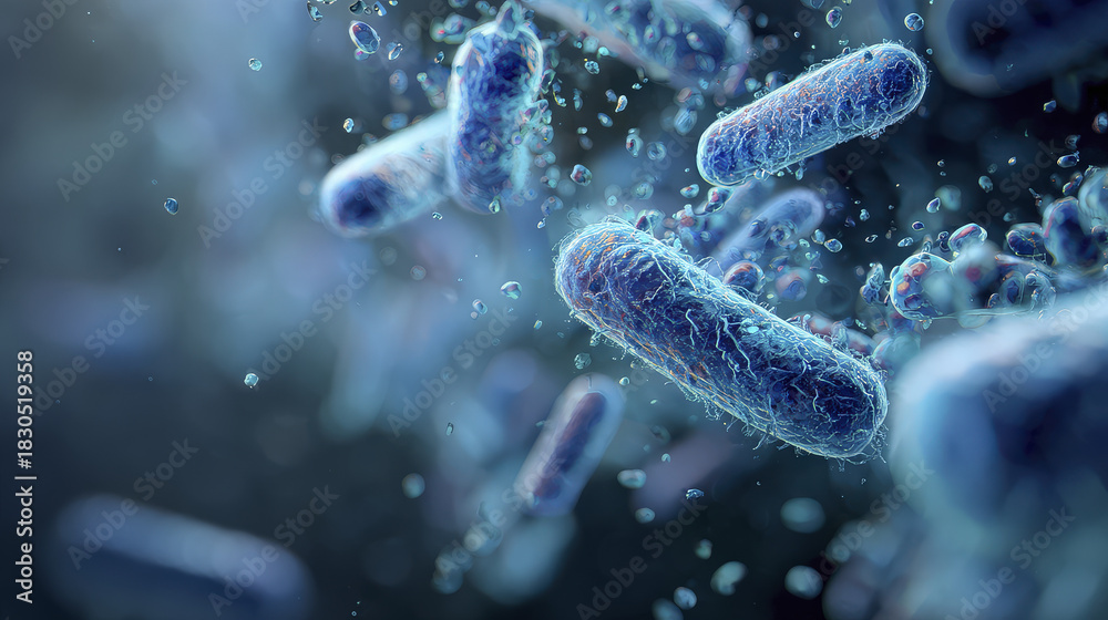 Obraz premium Clostridium Botulinum Bacteria Group in Microscopic Detail