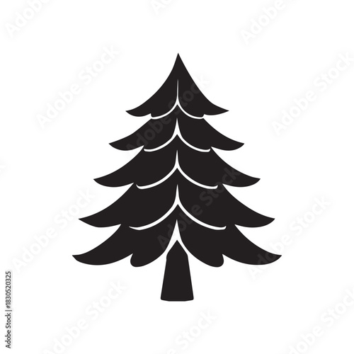 Minimal Christmas Tree Silhouette | Simple Holiday Tree Icon