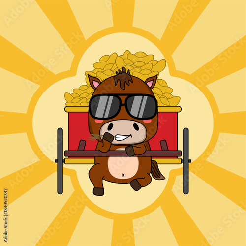 a cartoon horse vector illustration. Eps 10.