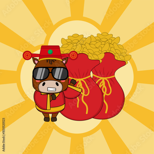 a cartoon horse vector illustration. Eps 10.