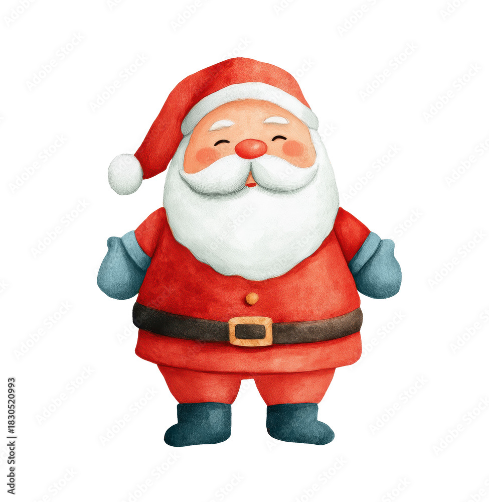 Obraz premium Joyful Watercolor Santa for the Holidays