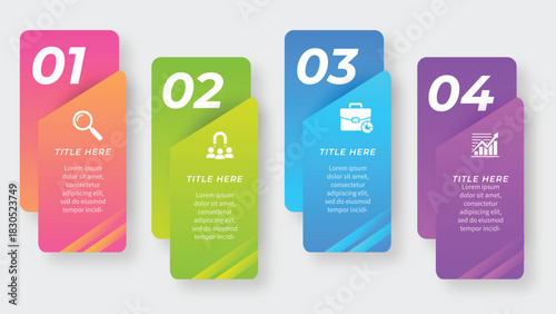 Infographic template showing steps to success with modern design and vibrant colors, helping businesses achieve their goals and showcasing data effectively for marketing presentations