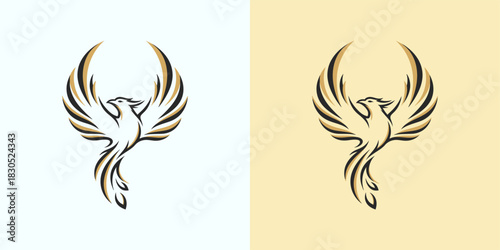 Abstract Phoenix Logo Design Symbol of Rebirth, Renewal, and Transformation