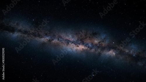 Celestial band of stars and dust across dark void