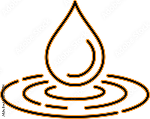 Water drop creating ripples on a surface icon