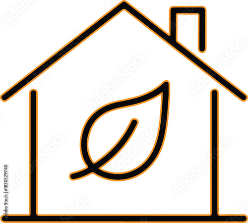 Green eco house icon symbolizing sustainable living