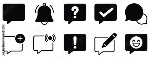 Chat icon solid mix style bubble vector symbol for messaging app ui web community conversation support and social communication design