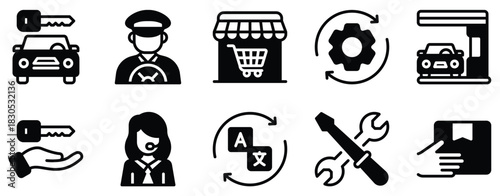 Convenience icon solid mix style service vector symbol for quick store app ui web easy access shopping and urban lifestyle design