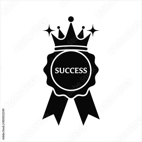 Premium success crown award badge quality vector icon