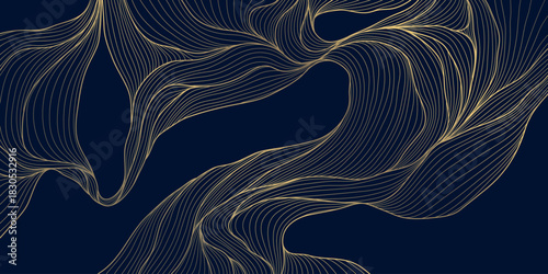 pattern, line, gold, wave, background, abstract, vector, luxury, art, texture, design, japanese, leaf, swirl, modern, premium, geometric, white, element, leaves, wavy, ocean, graphic, smooth, deco, mi