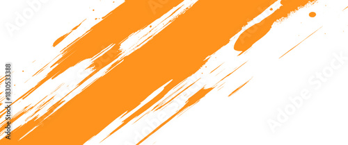 Vector hand painted gold stroke of paint isolated on transparent background