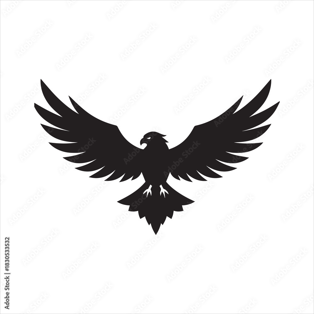 Fototapeta premium eagle with wings and silhouette vector