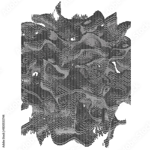 Abstract Geometric Line Art Background – Monochrome Digital Wave Pattern for Text Overlays, PNG format, transporent background